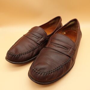 Salvatore Ferragamo Studio Shoes Mens 12B Penny Loafer Brown Leather Italy